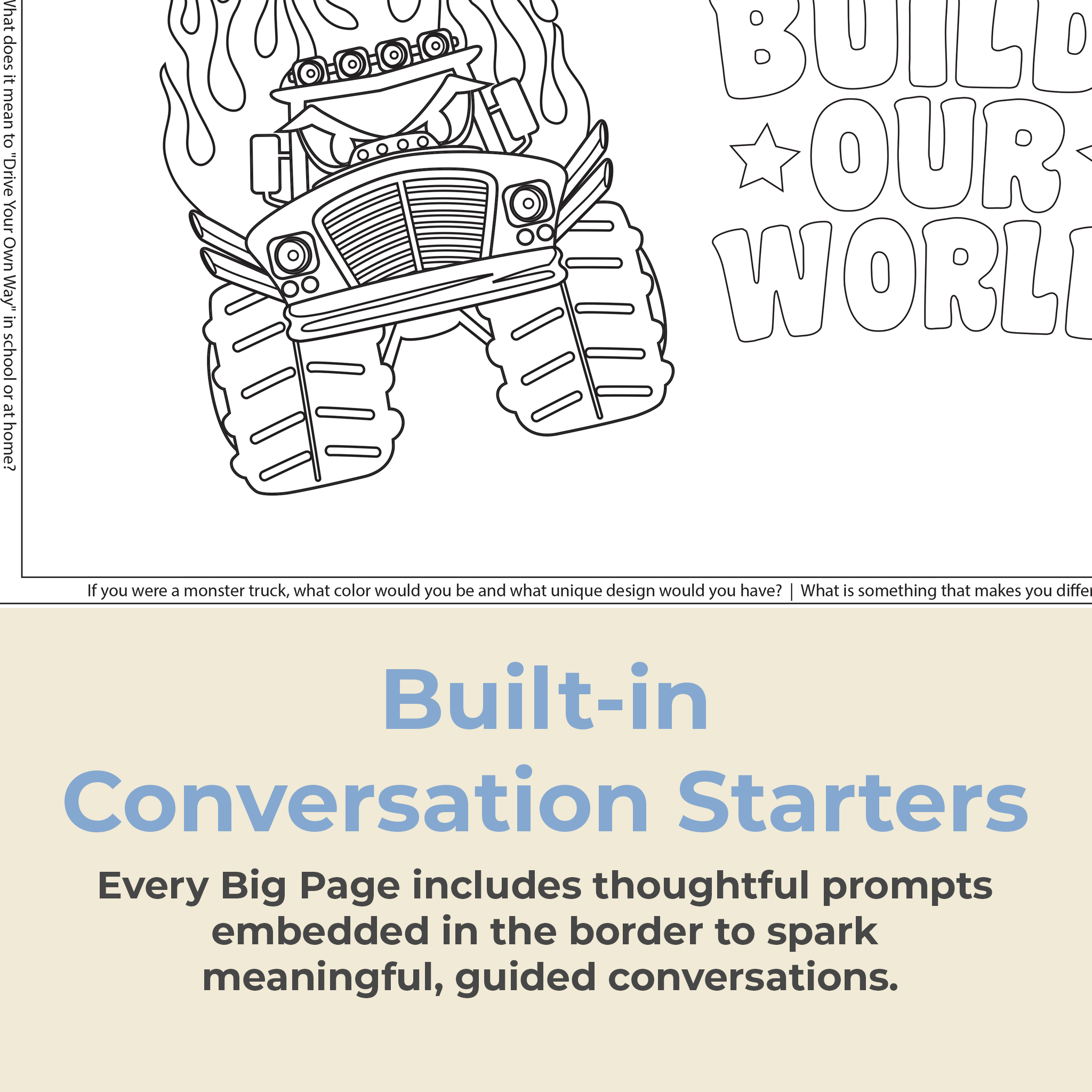 "Drive Your Own Way" Giant Coloring Sheet for Confidence & Individuality