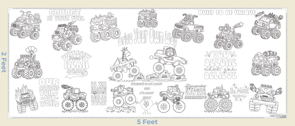 "Drive Your Own Way" Giant Coloring Sheet for Confidence & Individuality