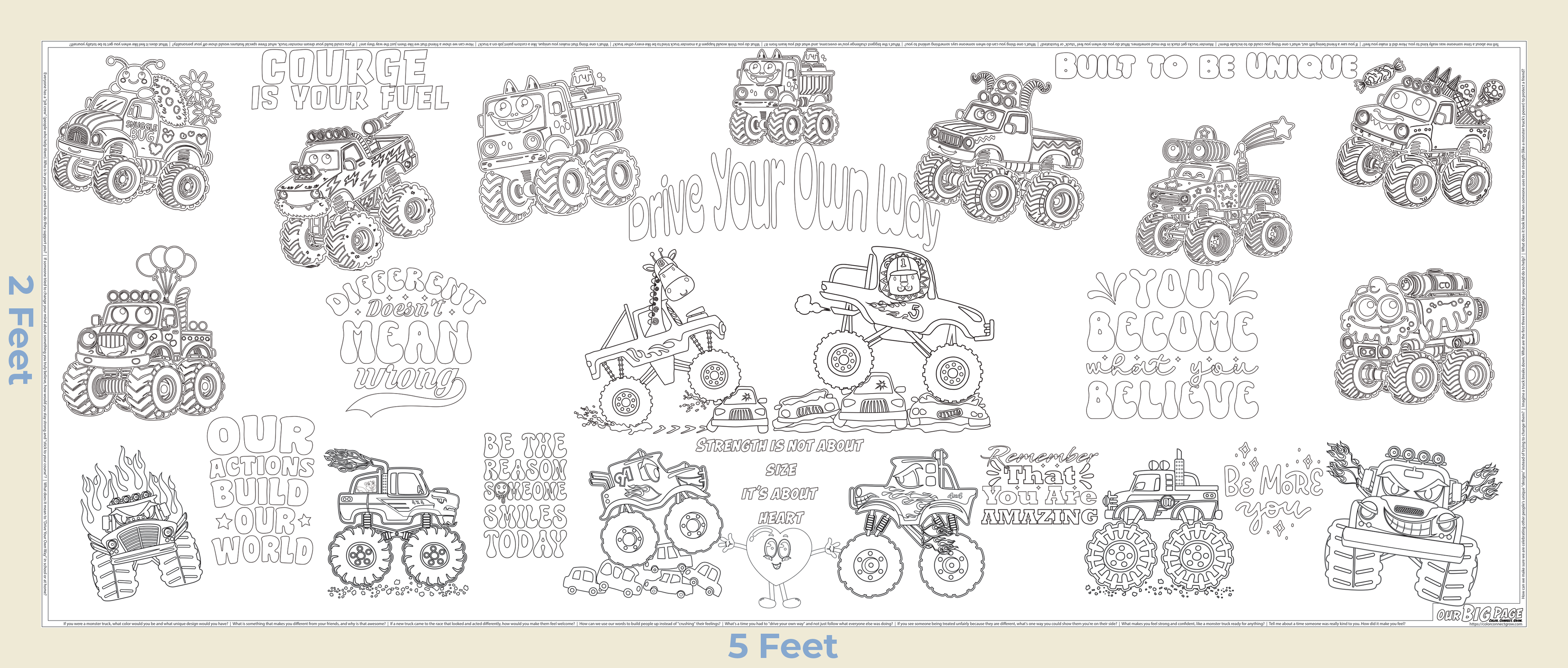 "Drive Your Own Way" Giant Coloring Sheet for Confidence & Individuality