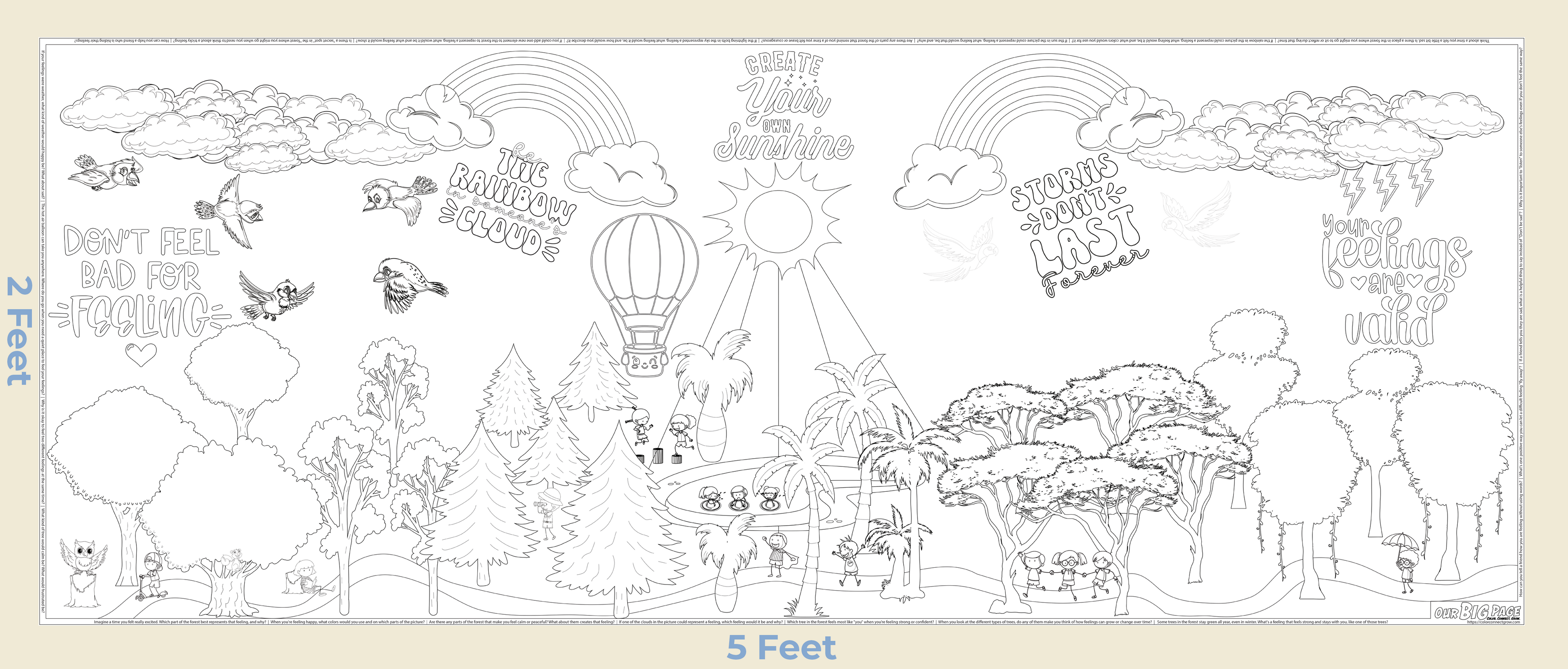 "Heartwood Haven" Giant Coloring Sheet for Emotional Exploration