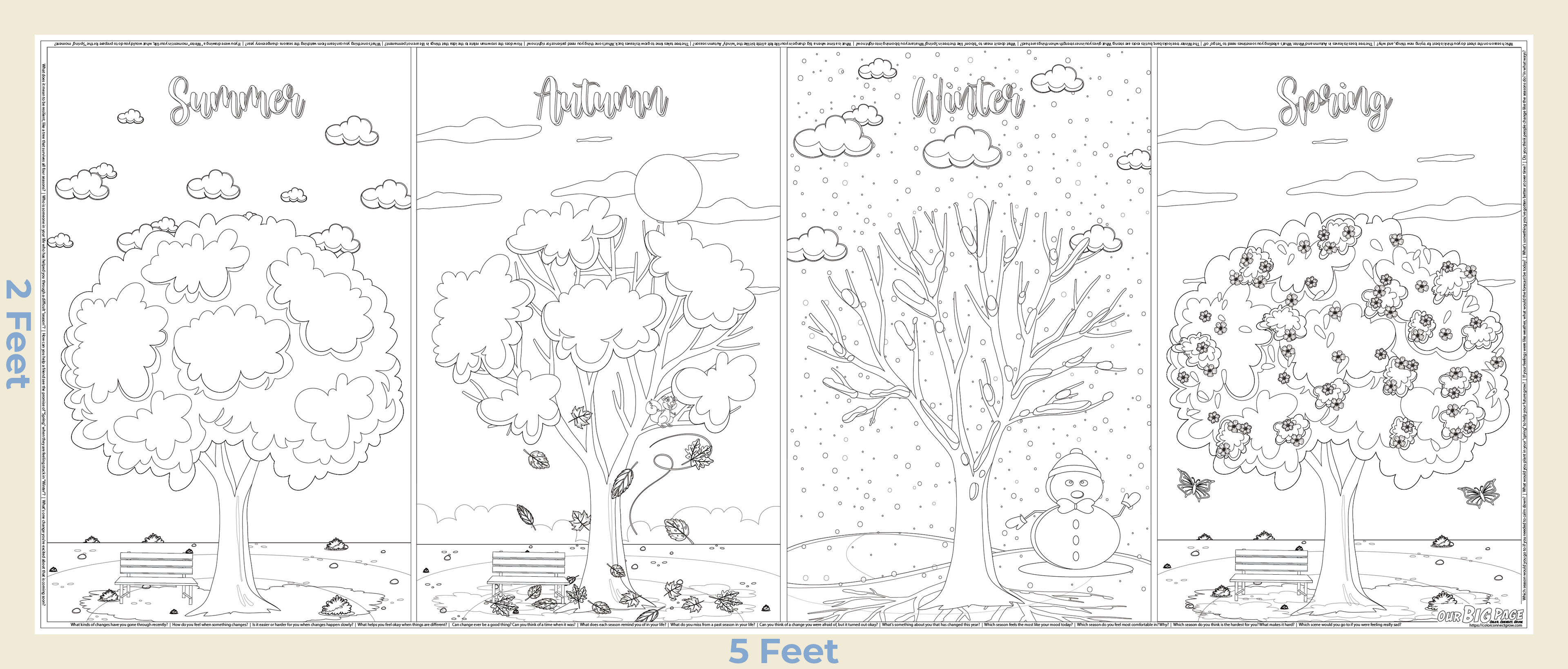 "Seasons of Change" Giant Coloring Sheet for Growth & Transitions