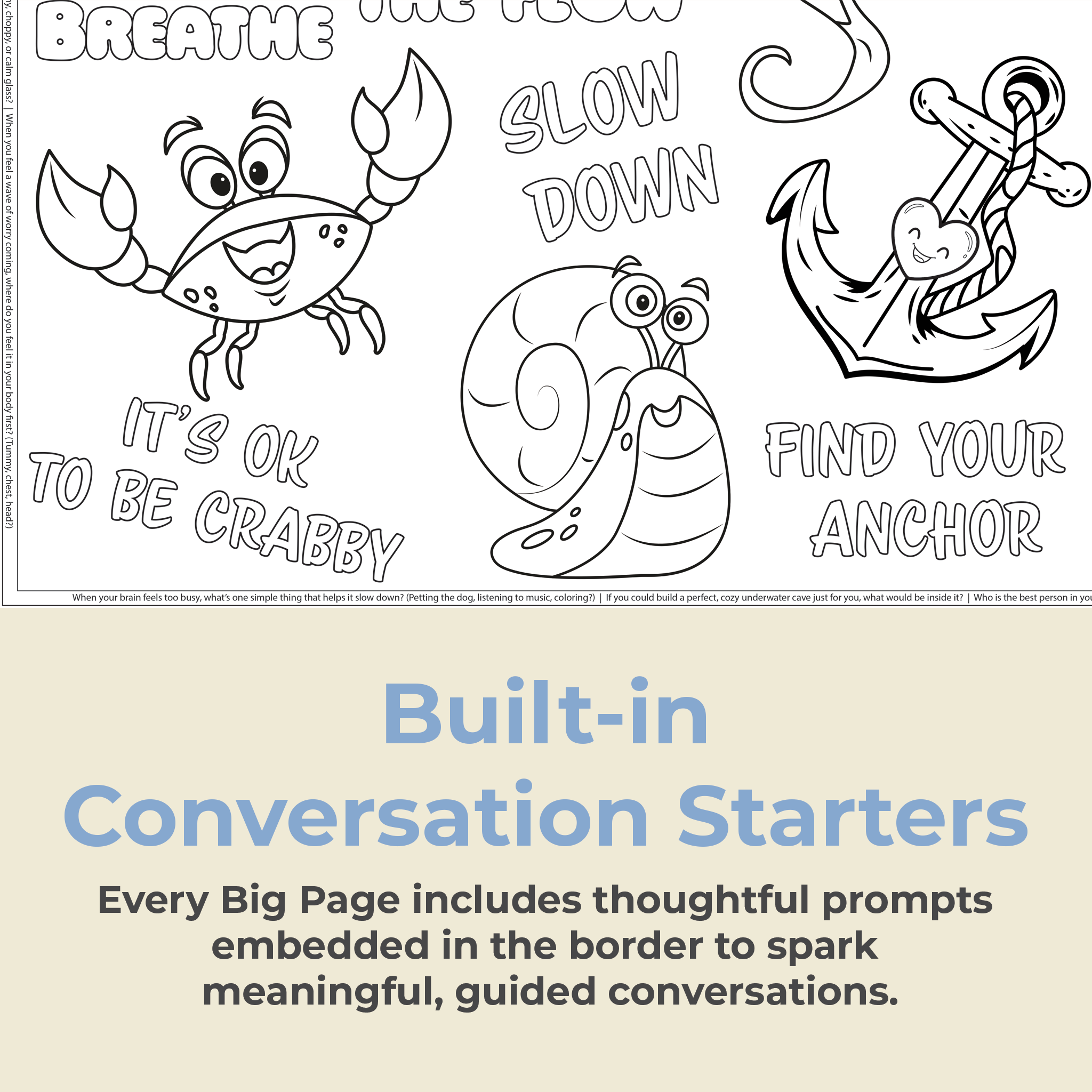 "Waves of Calm" Giant Coloring Sheet for Anxiety Relief & Mindfulness